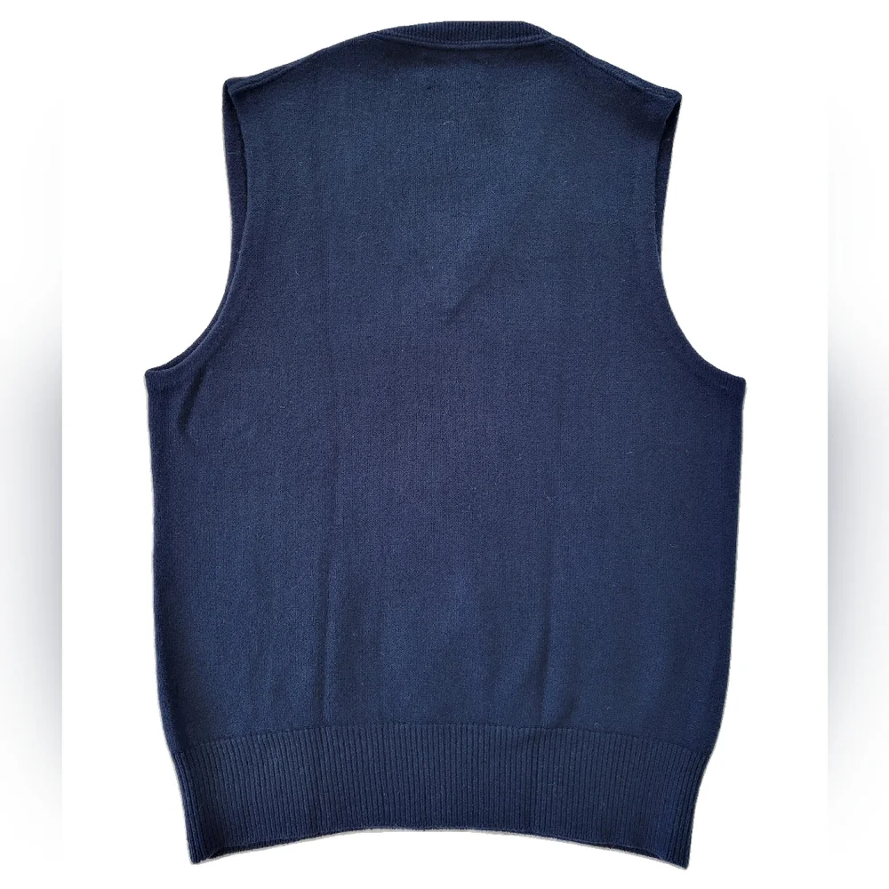 Vintage JCPenny dark blue sweater vest Men M - Picture 2 of 3
